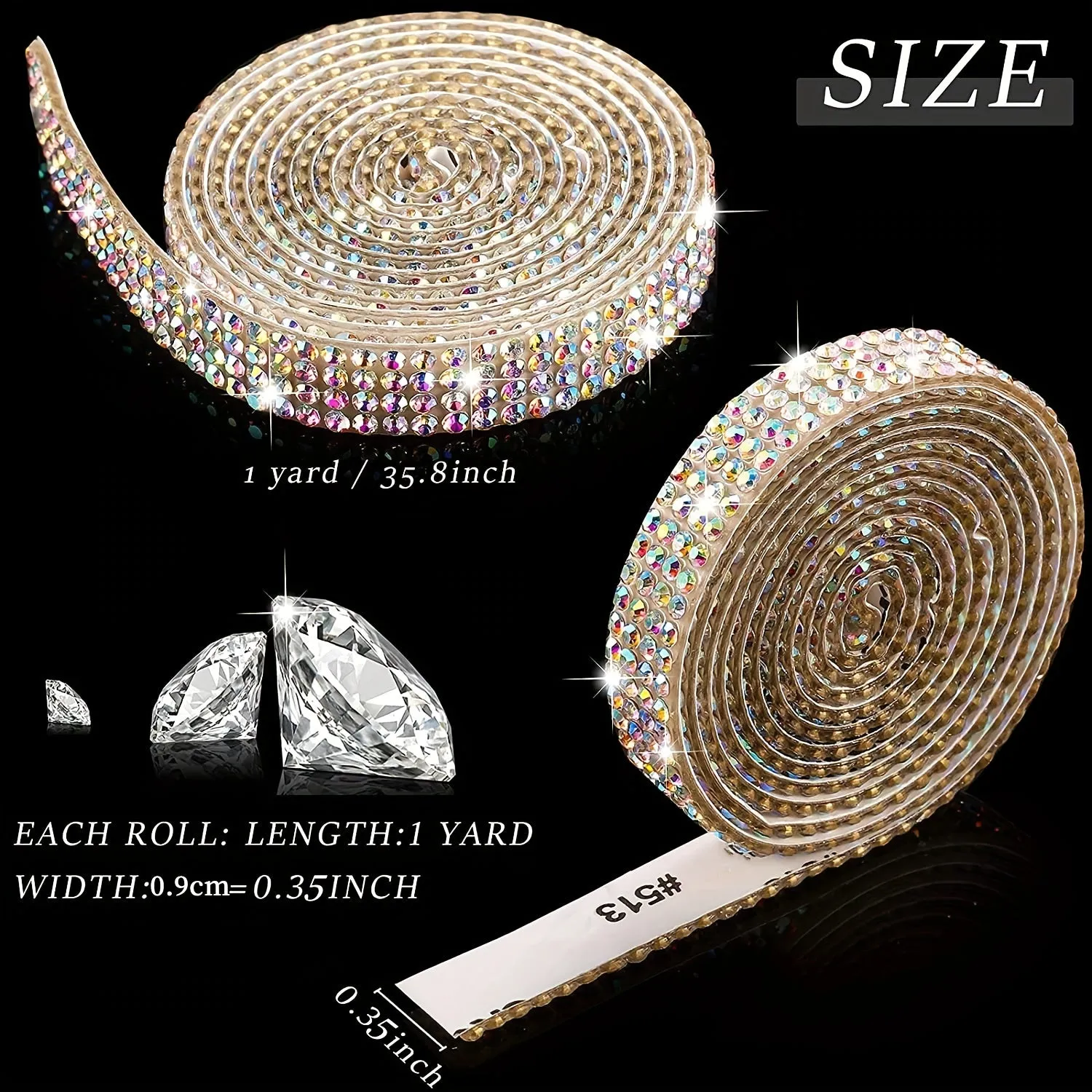 Dazzling Diamond Rhinestone Adhesive Ribbon for DIY Crafts and Events