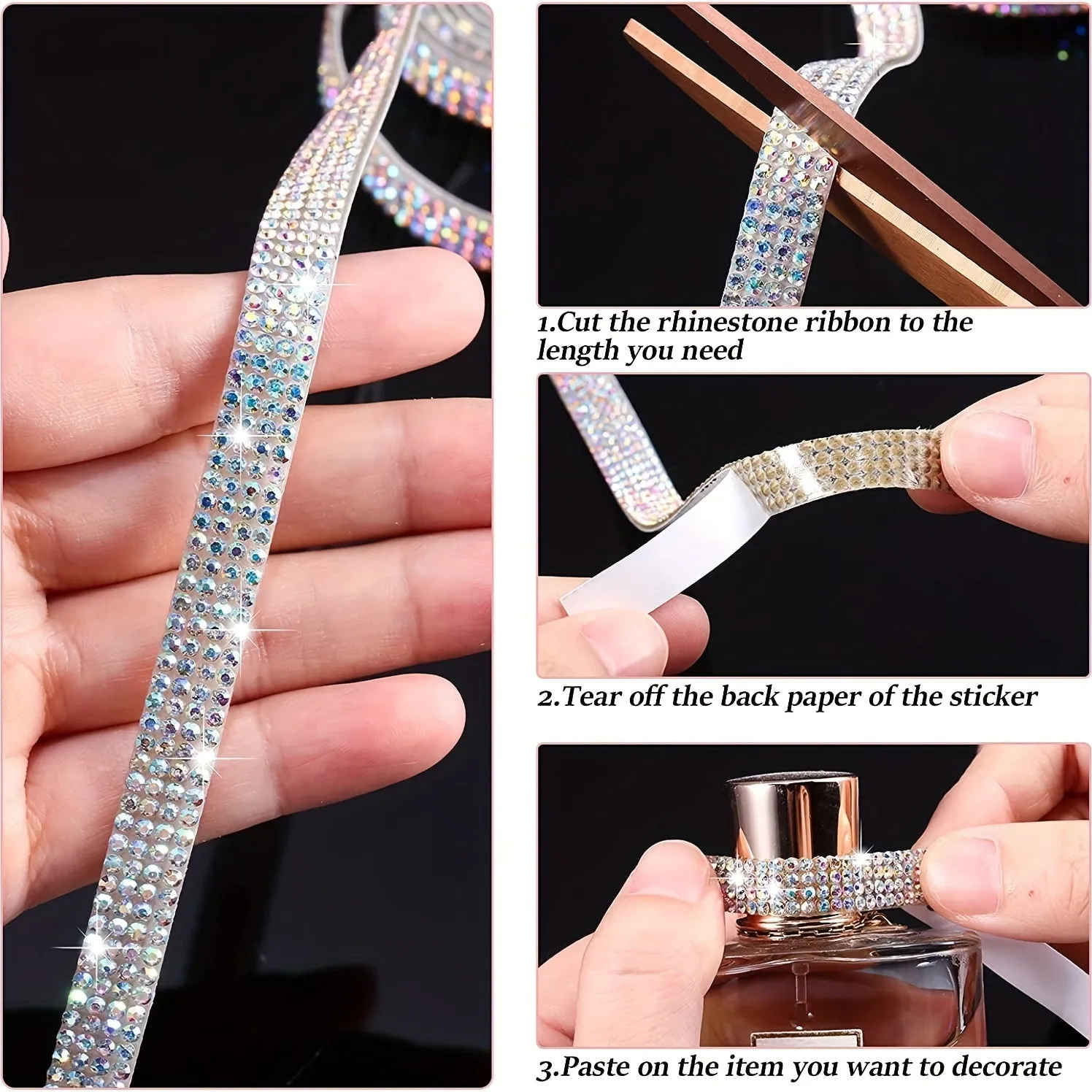 Dazzling Diamond Rhinestone Adhesive Ribbon for DIY Crafts and Events