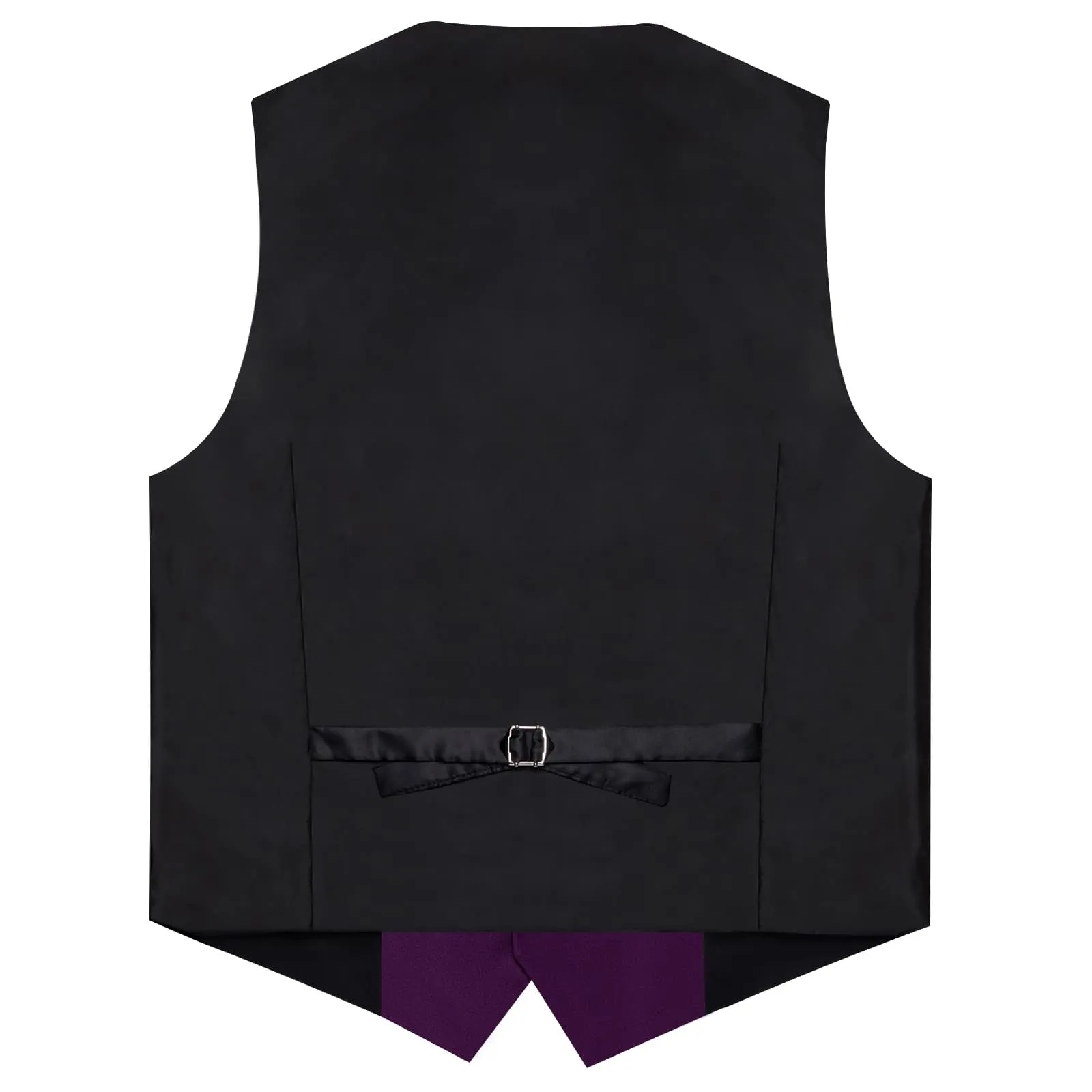 DiBanGu Mens Vest Palatinate Purple Solid V Neck Work Waistcoat Silk Button Vest