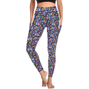 Disney Lilo And Stitch Island Friends Women's Athletic Leggings With Pockets