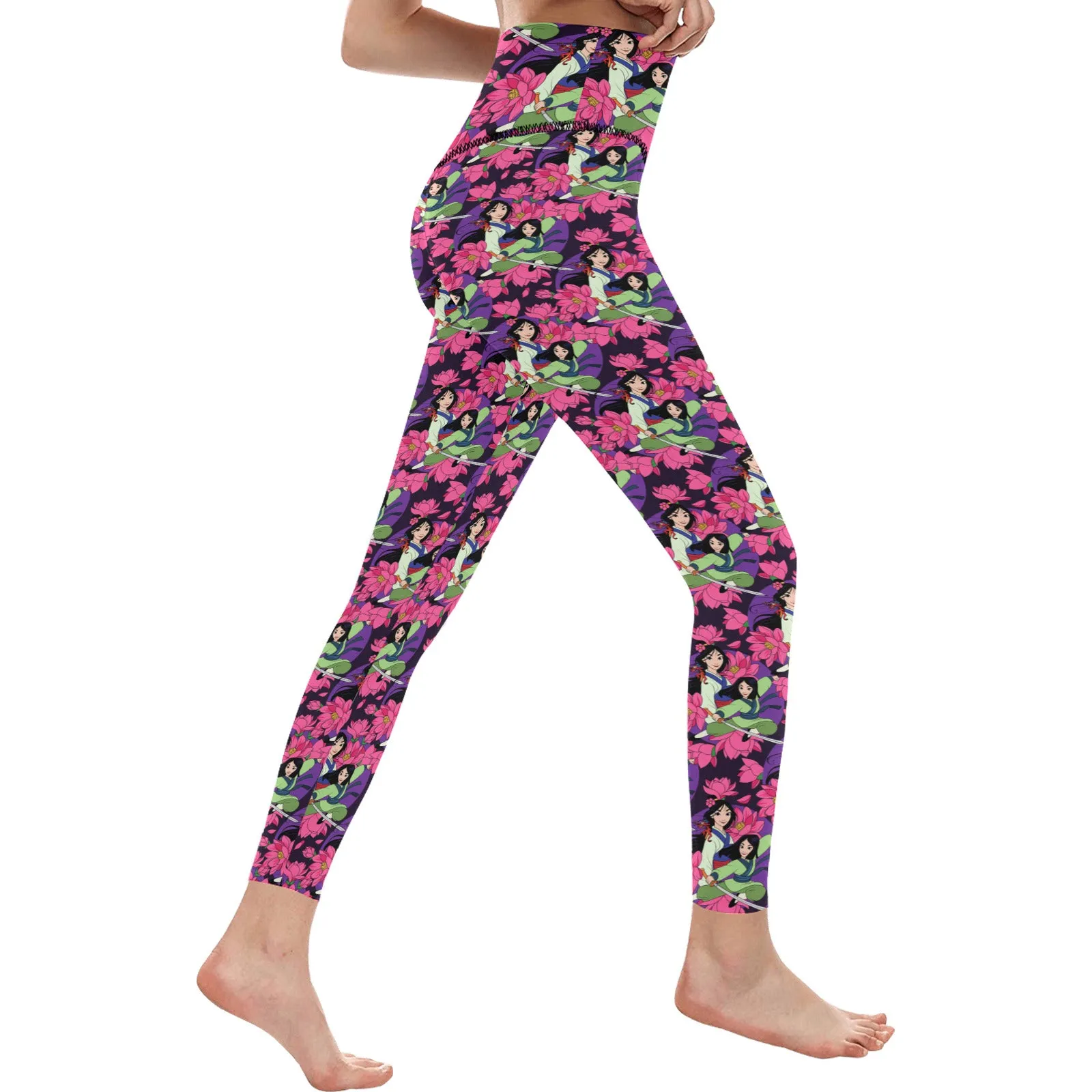 Disney Mulan Blooming Flowers Women's Athletic Leggings