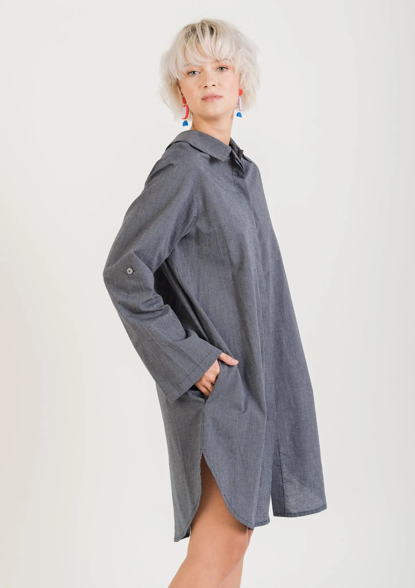 DO JACKET Short   Hemp SHIRT DRESS