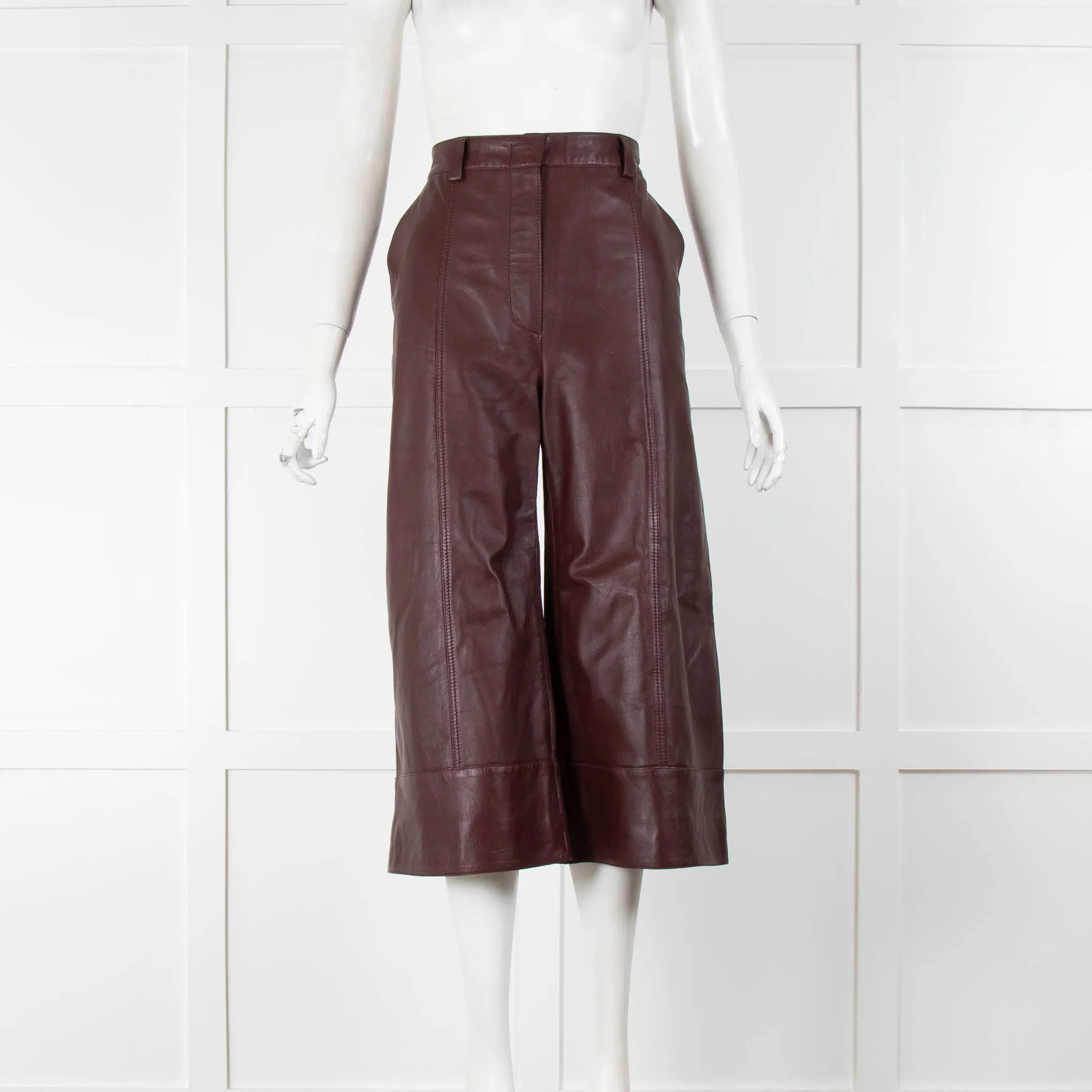 Dodo Bar Or Burgundy Leather Culottes