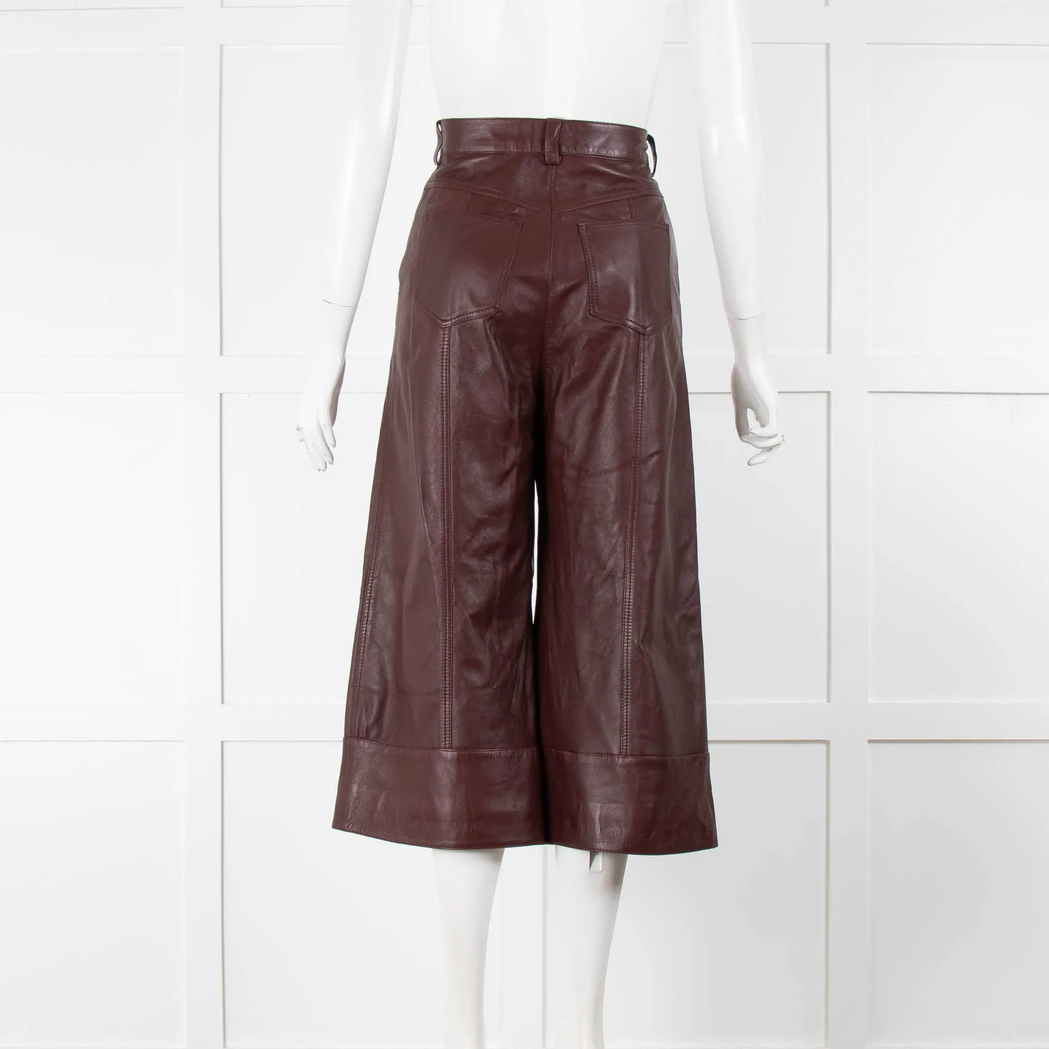 Dodo Bar Or Burgundy Leather Culottes