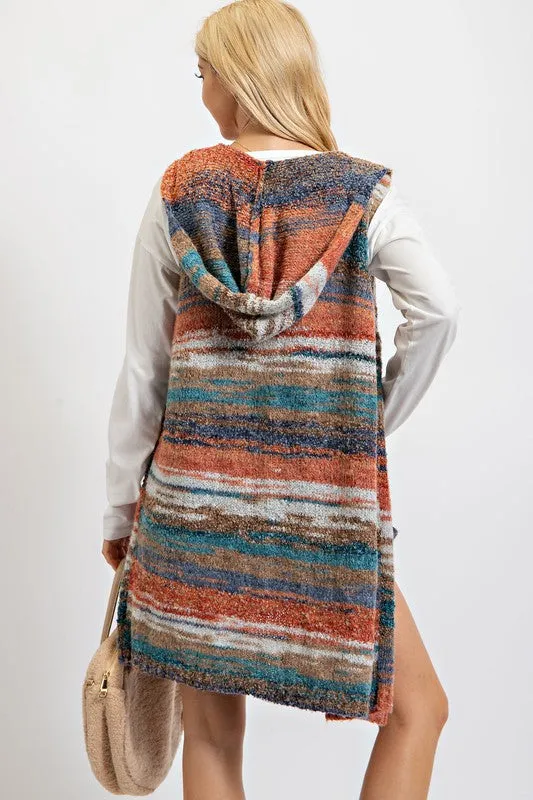 Easel Hoodie Vest Southwest - Teal Green