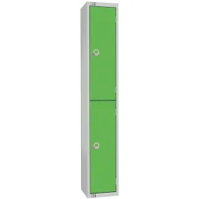 Elite Double Door Camlock Locker with Sloping Top Green