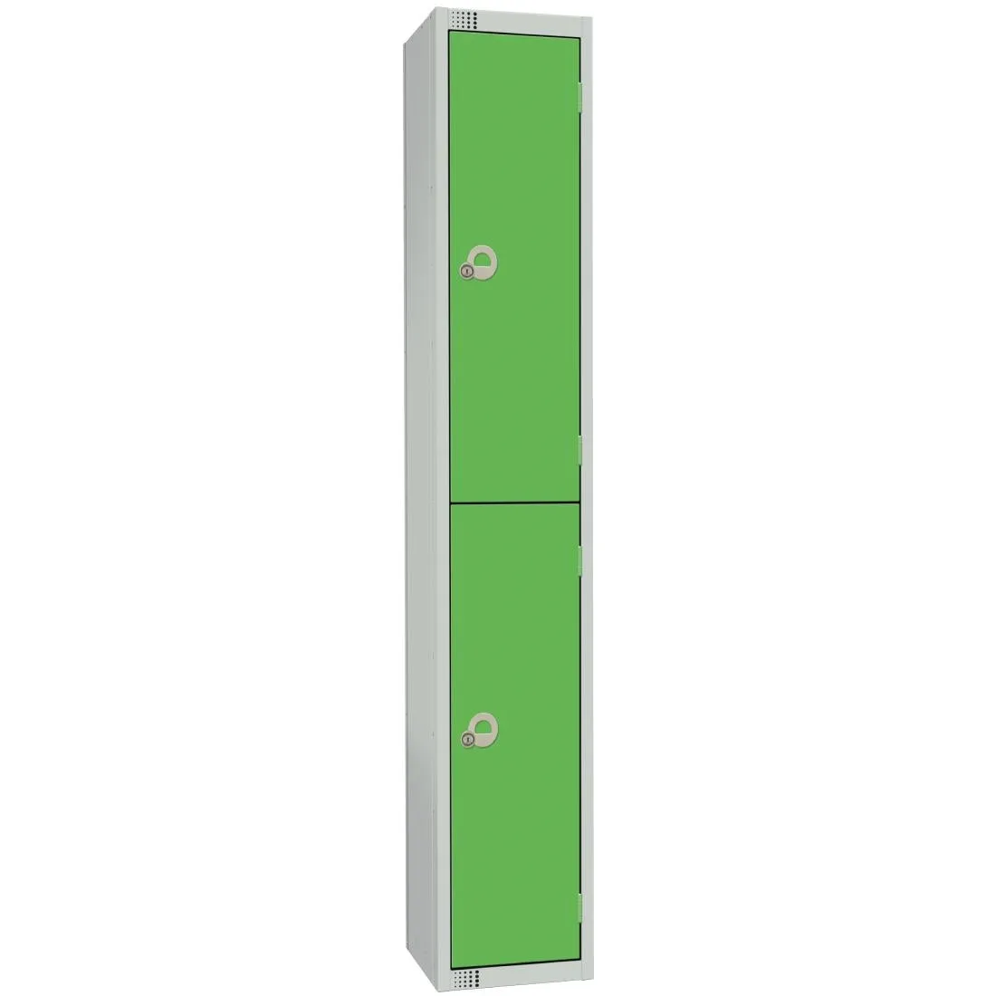 Elite Double Door Camlock Locker with Sloping Top Green