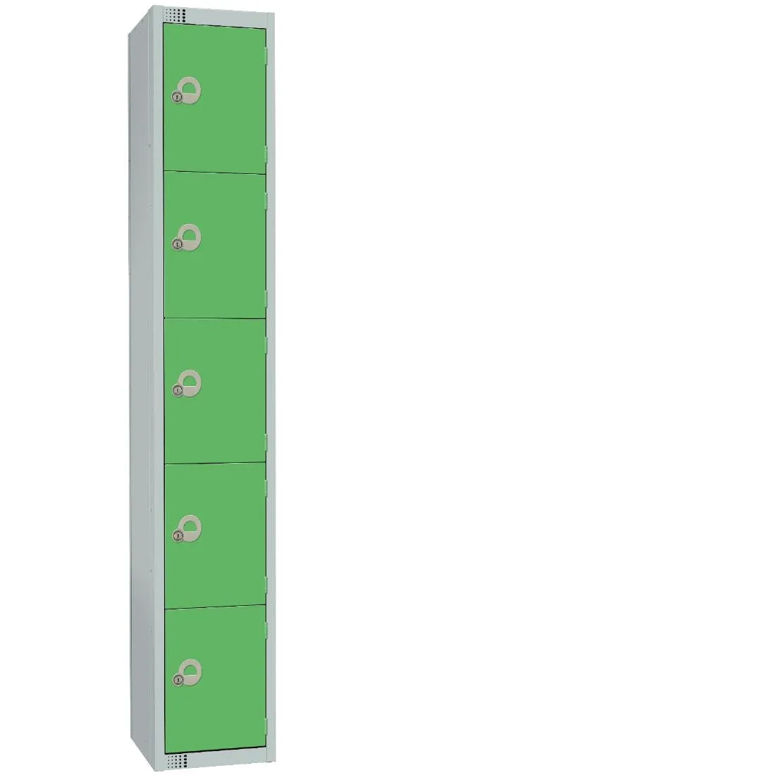 Elite Five Door Electronic Combination Locker with Sloping Top Green