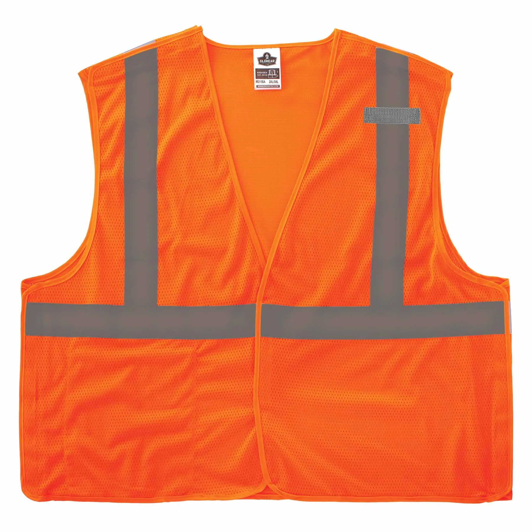 Ergodyne 24554 8215BA-S L Orange Class 2 Economy Breakaway Mesh Vest - Single Size