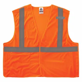 Ergodyne 24554 8215BA-S L Orange Class 2 Economy Breakaway Mesh Vest - Single Size