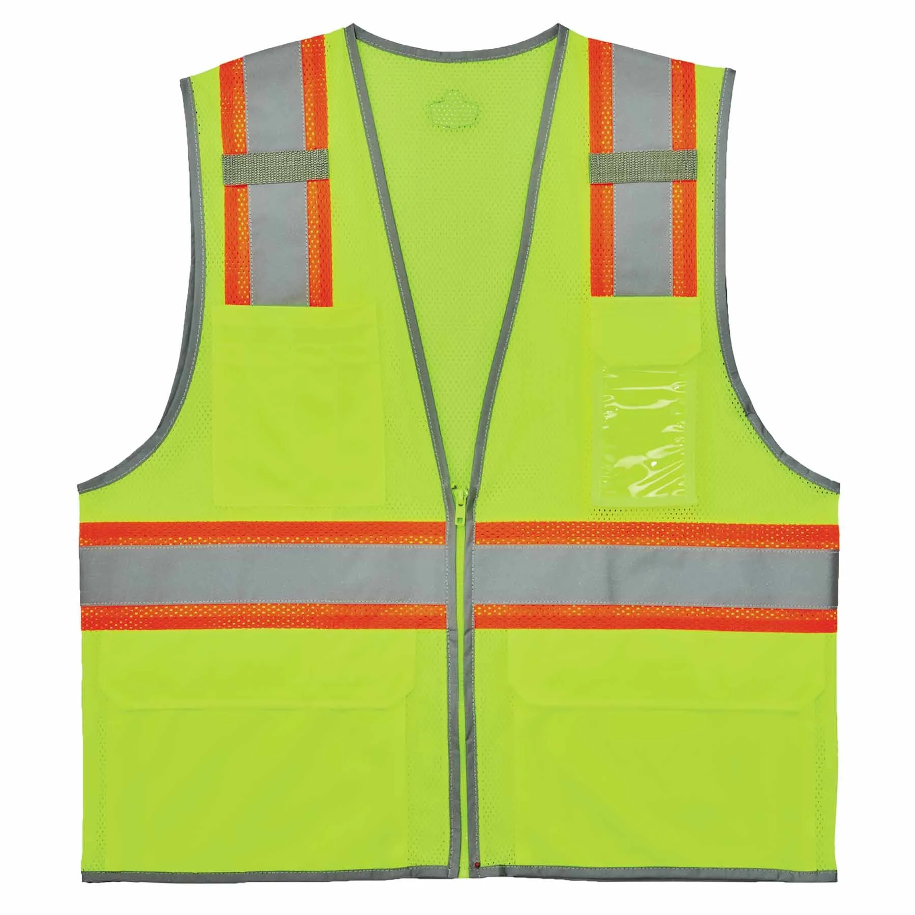 Ergodyne 24564 8246Z-S L Lime Class 2 Two-Tone Mesh Vest - Single Size