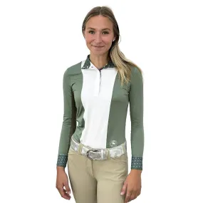 Essex Classics Ladies "Stirrups Green" Luna Performance Long Sleeve Show Shirt