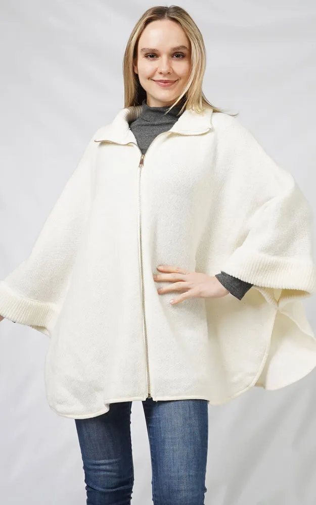 EVT10819 ZIP-UP KNIT CAPE