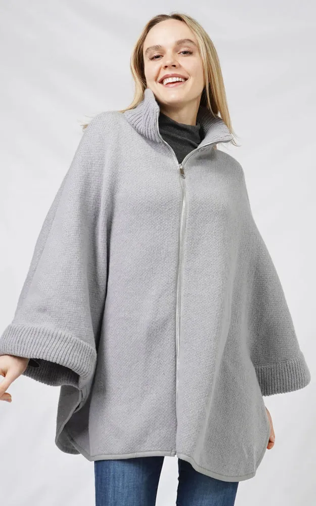 EVT10819 ZIP-UP KNIT CAPE