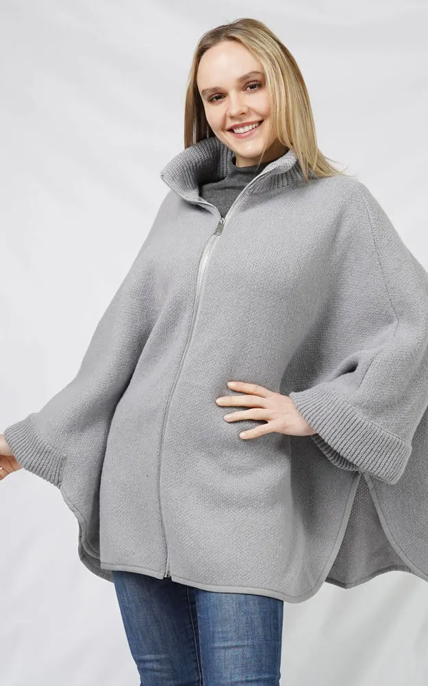 EVT10819 ZIP-UP KNIT CAPE