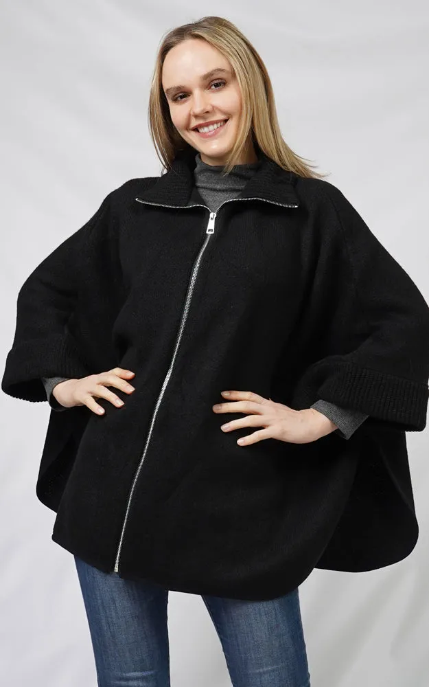 EVT10819 ZIP-UP KNIT CAPE