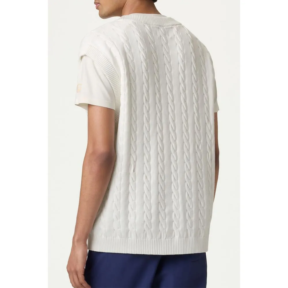 Fila Men's Casa Baseline Cable Knit Vest - White