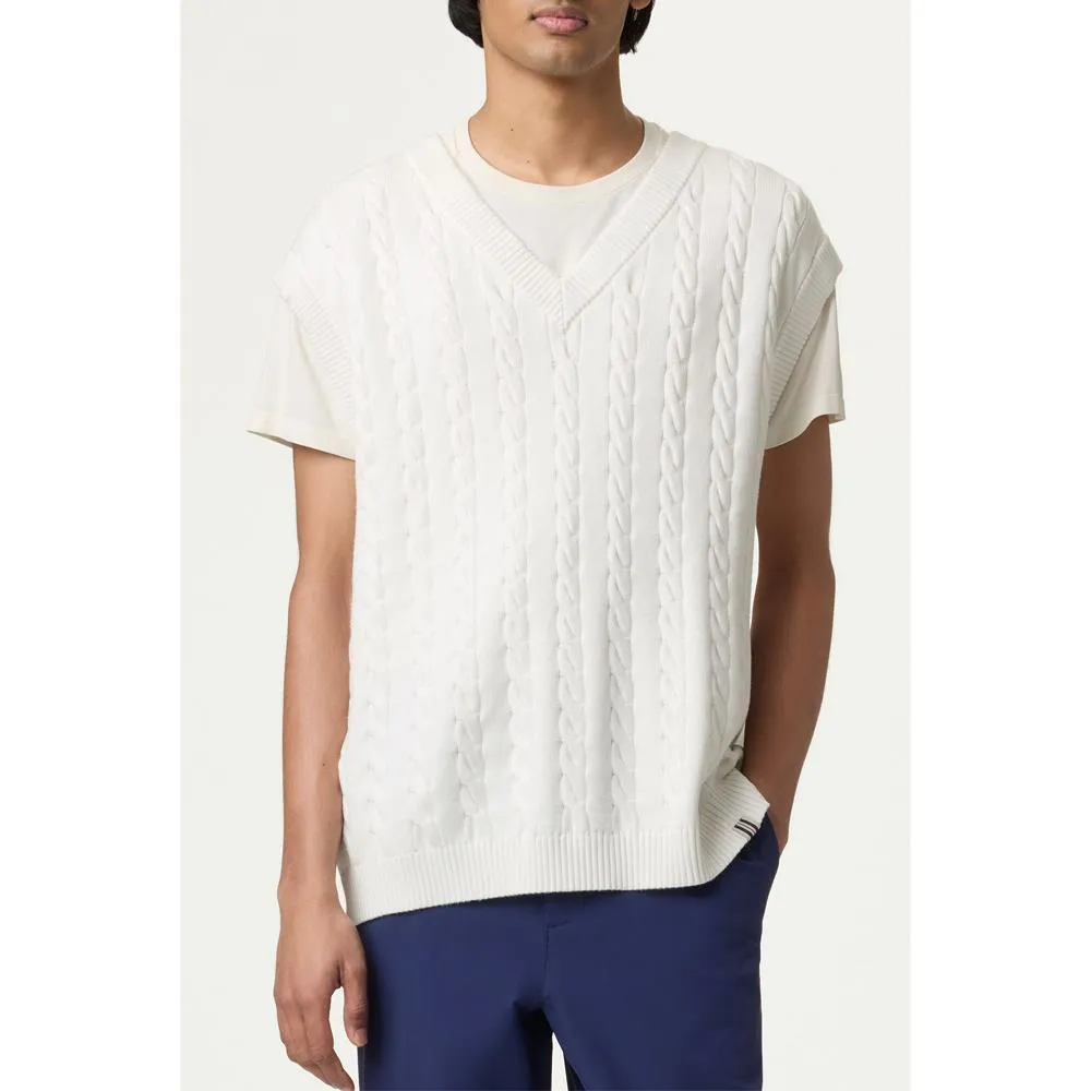 Fila Men's Casa Baseline Cable Knit Vest - White