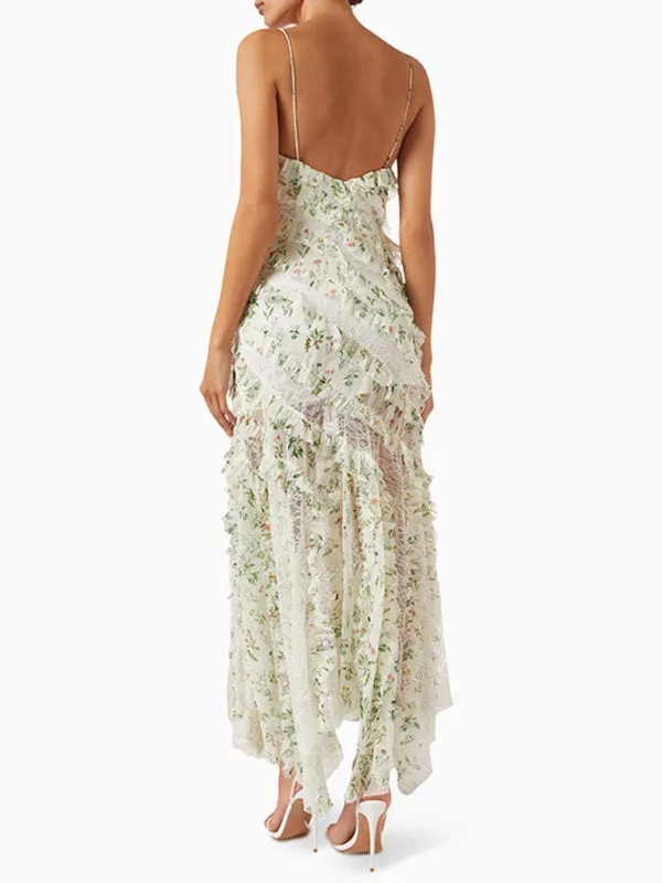 Floral Tiered Midi Dress for Summer Weddings & Parties