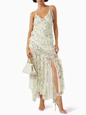 Floral Tiered Midi Dress for Summer Weddings & Parties