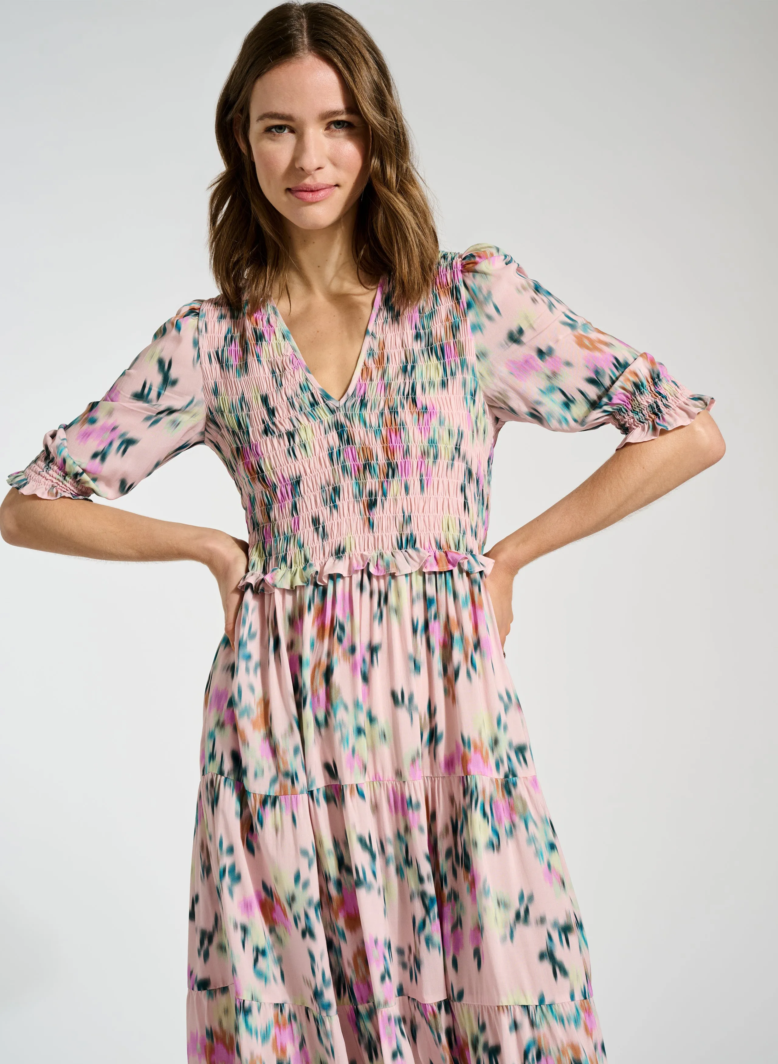 Florence Smocked Cuff Midi Dress