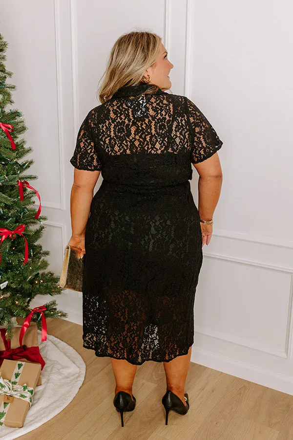 For The Love Of Lace Button Down Midi Curves