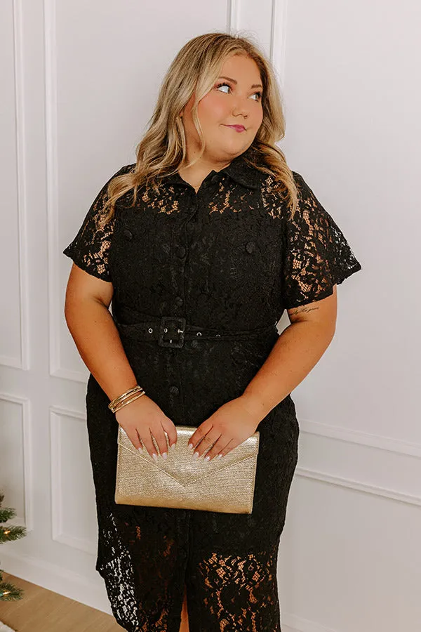 For The Love Of Lace Button Down Midi Curves