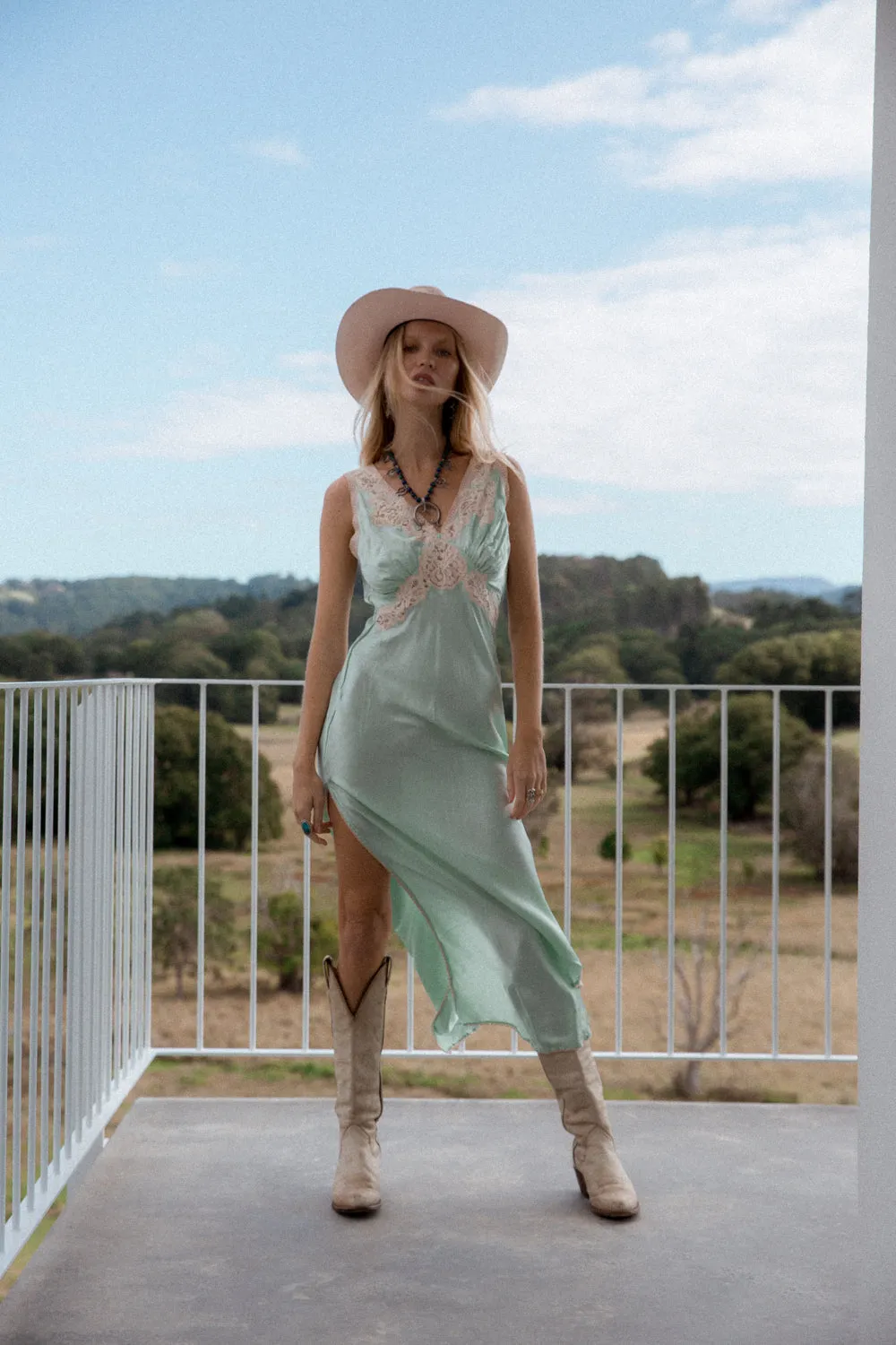 For What It’S Worth Silk   Lace Maxi Slip Dress