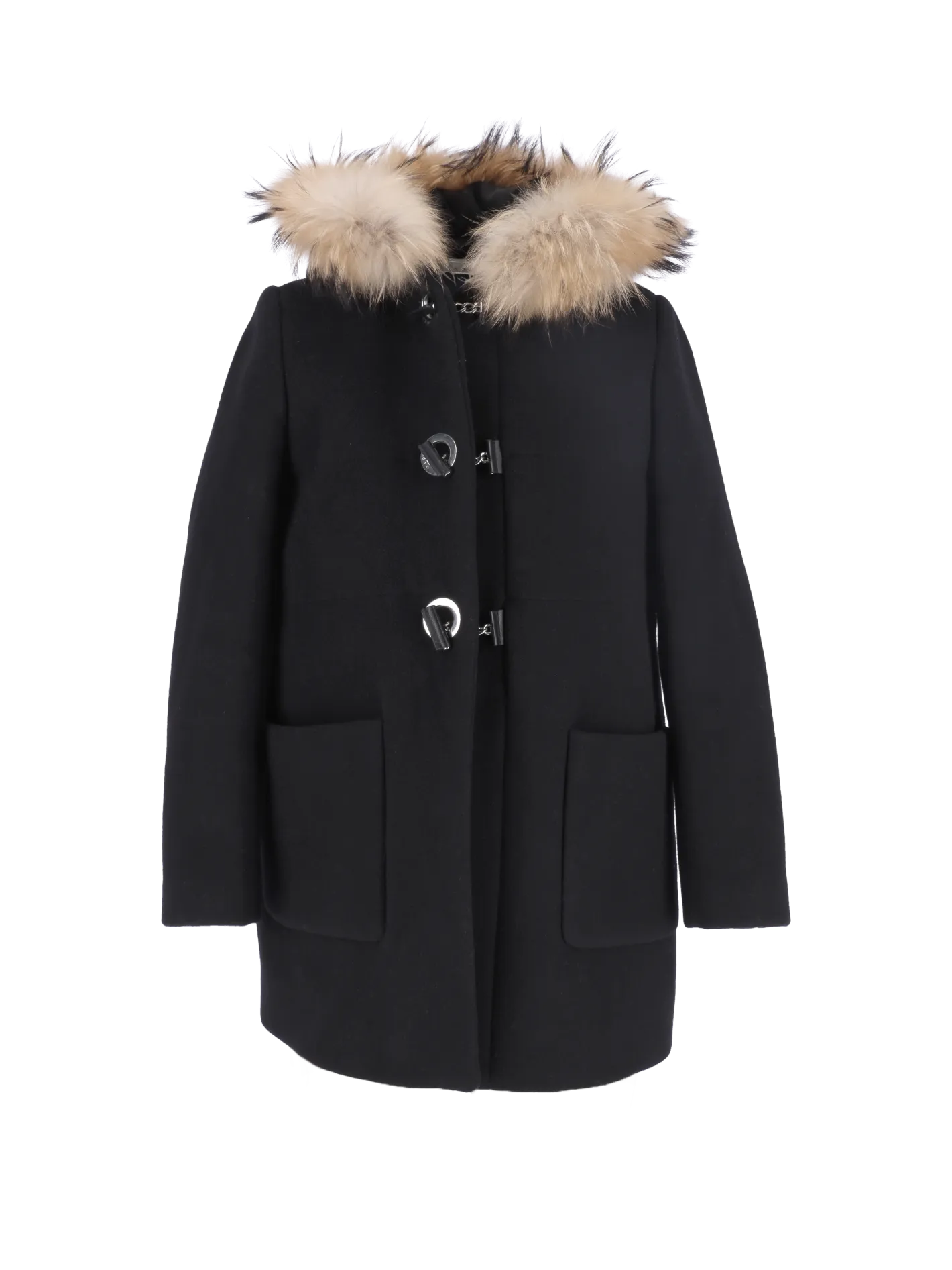 Fur-Trim Hooded Coat