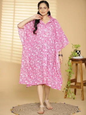 Fuschia Jaal Printed ShirtKaftan