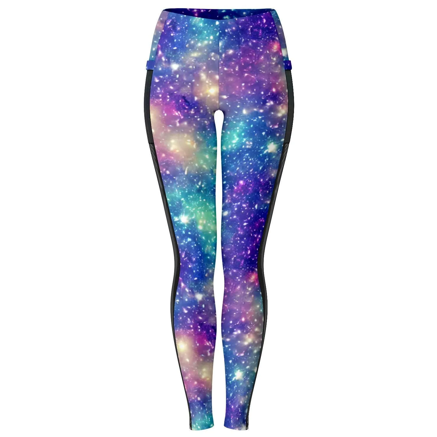 Galaxy inspired Black Mesh Pocket Leggings