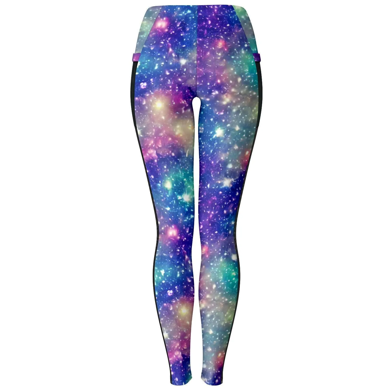 Galaxy inspired Black Mesh Pocket Leggings