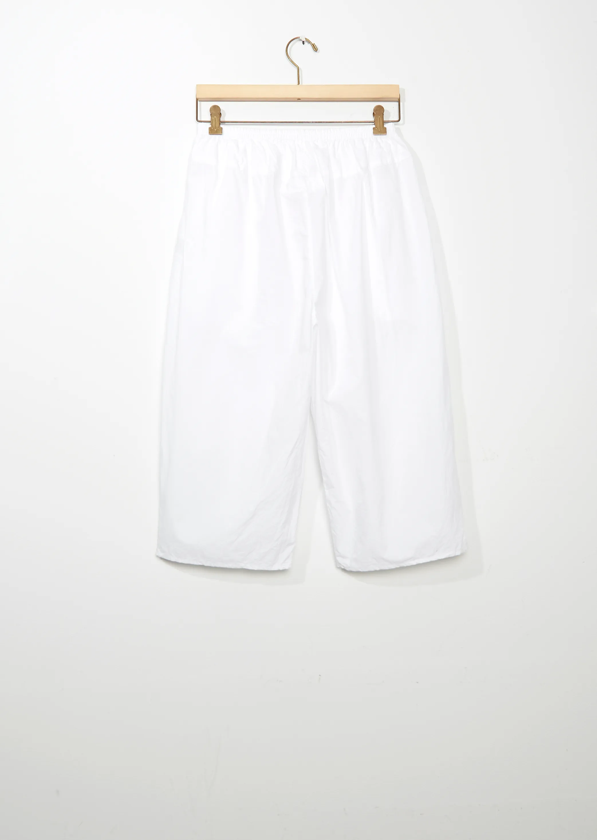 Gathered Cotton Culottes — White