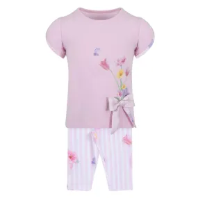 Girls Lilac Floral Legging Set