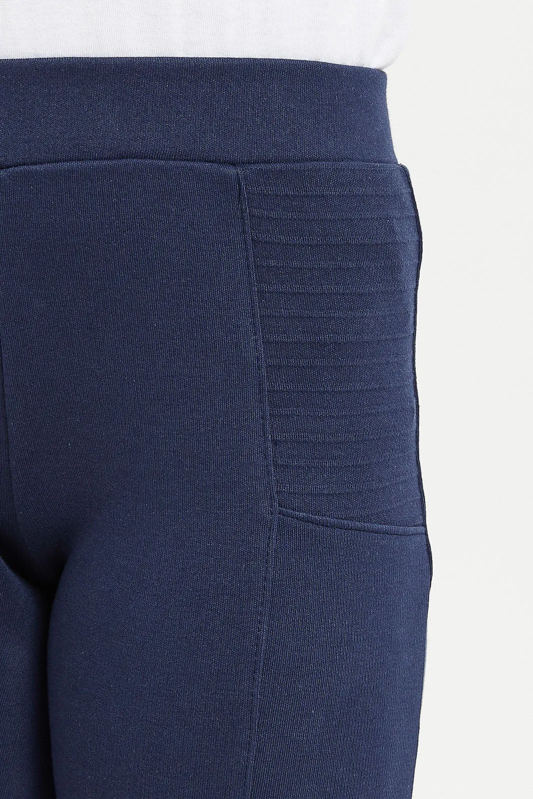 Girls Navy Plain Leggings