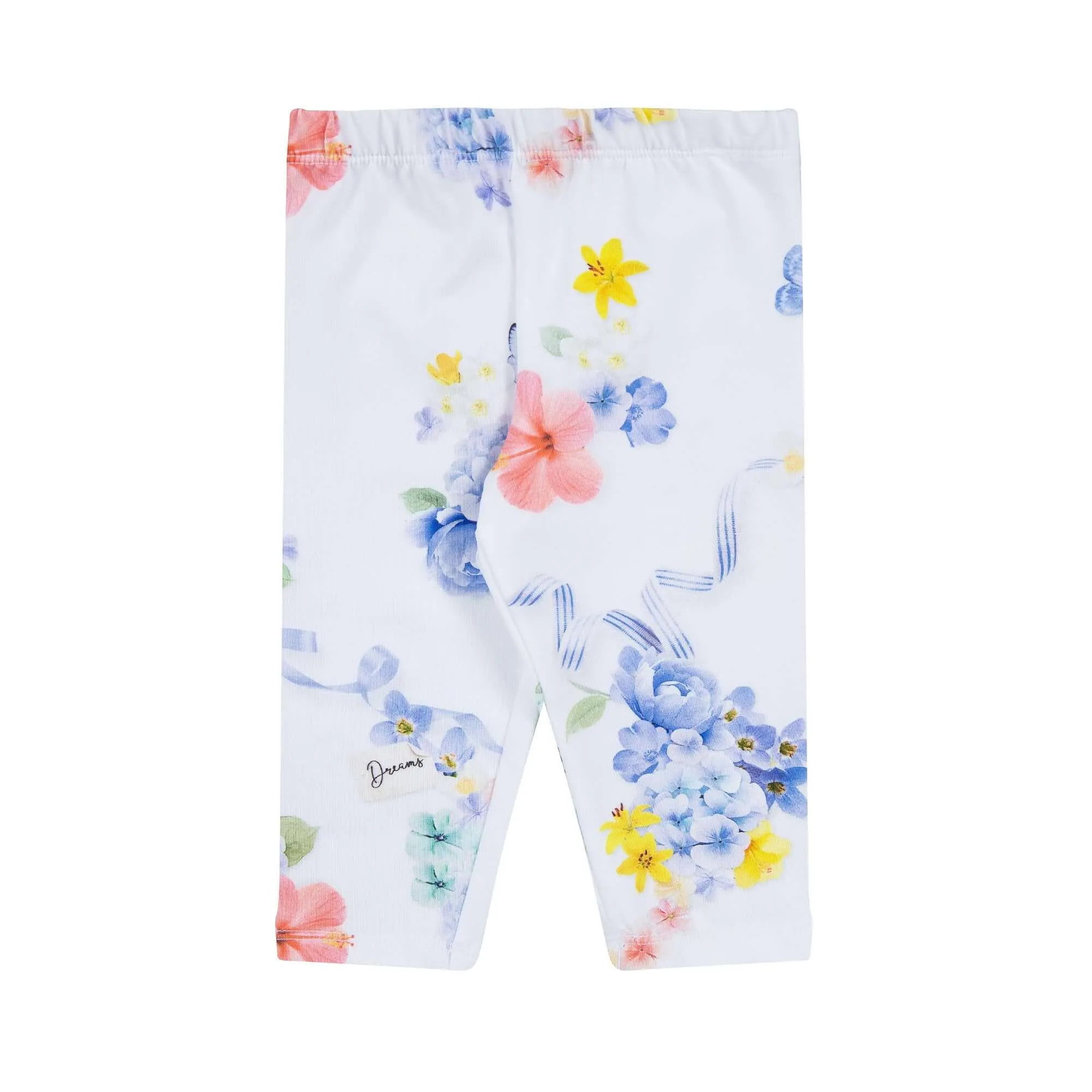 Girls White Flower Legging Set