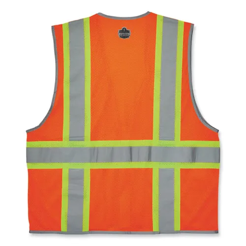 Glowear 8246z-s Single Size Class 2 Two-tone Mesh Vest, Polyester, 3x-large, Orange, Ships In 1-3 Business Days