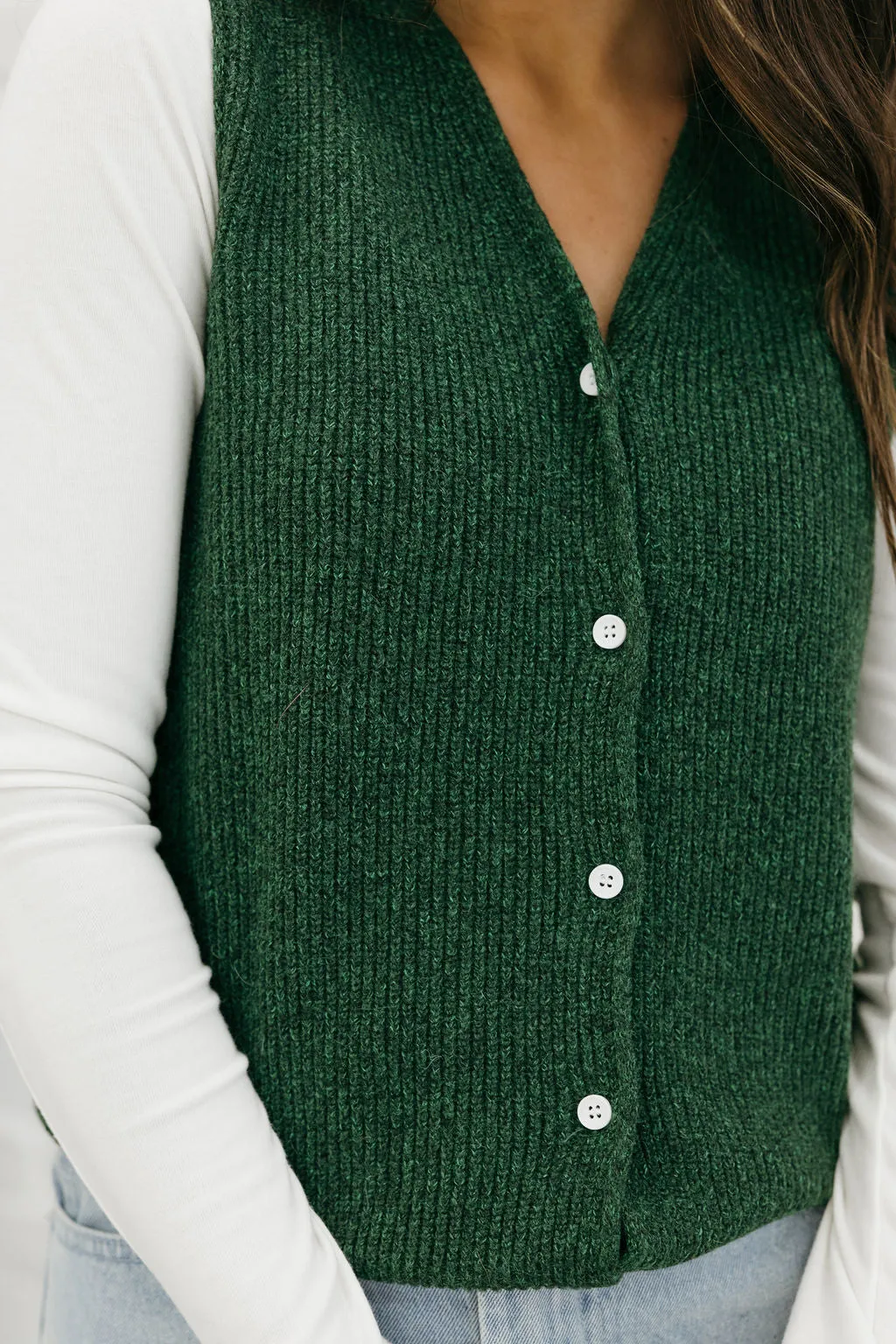 Hallie Sweater Vest-Green