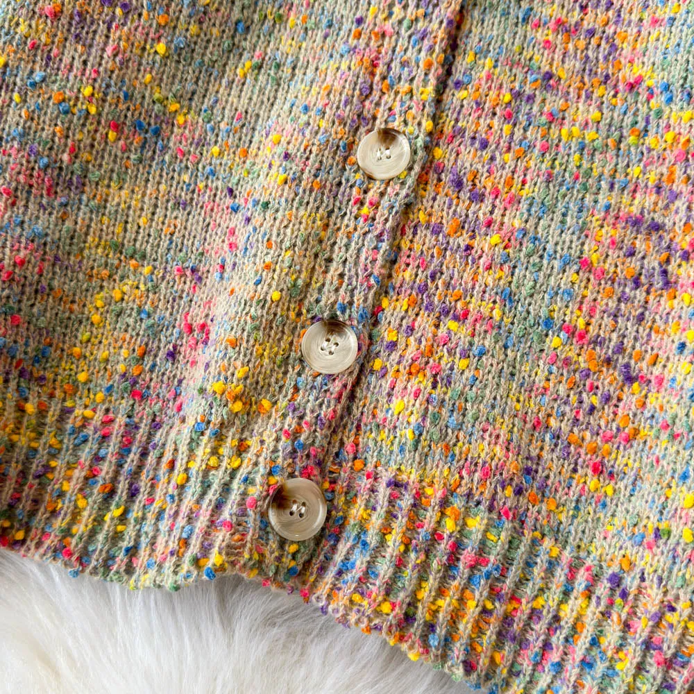 Halter Top&Cardigan&Skirt Colorful Dot 3Pcs