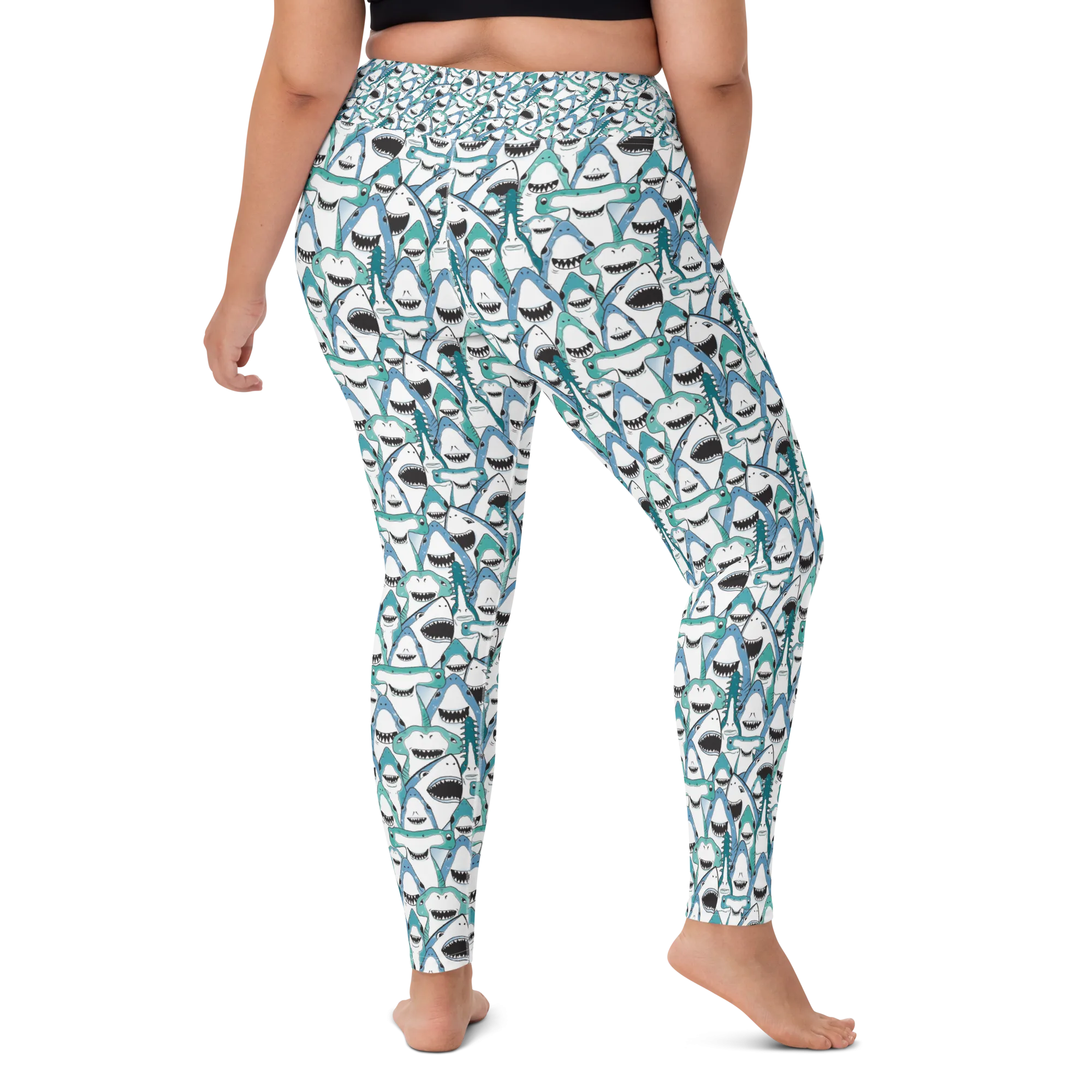 Happiest Sharks Leggings - High Waist