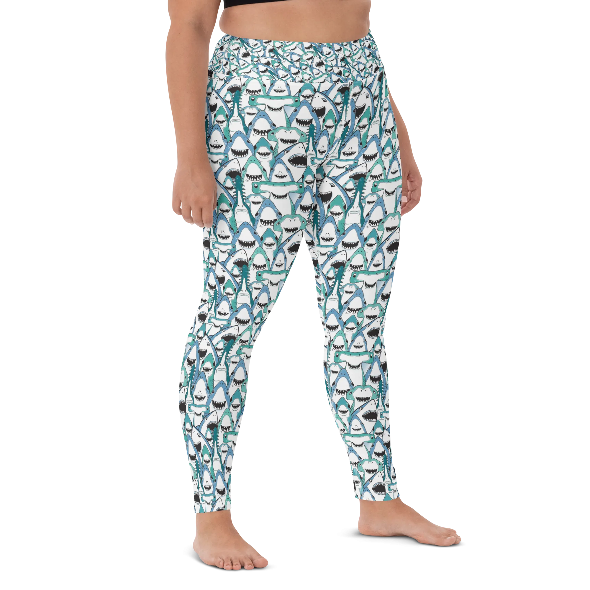 Happiest Sharks Leggings - High Waist