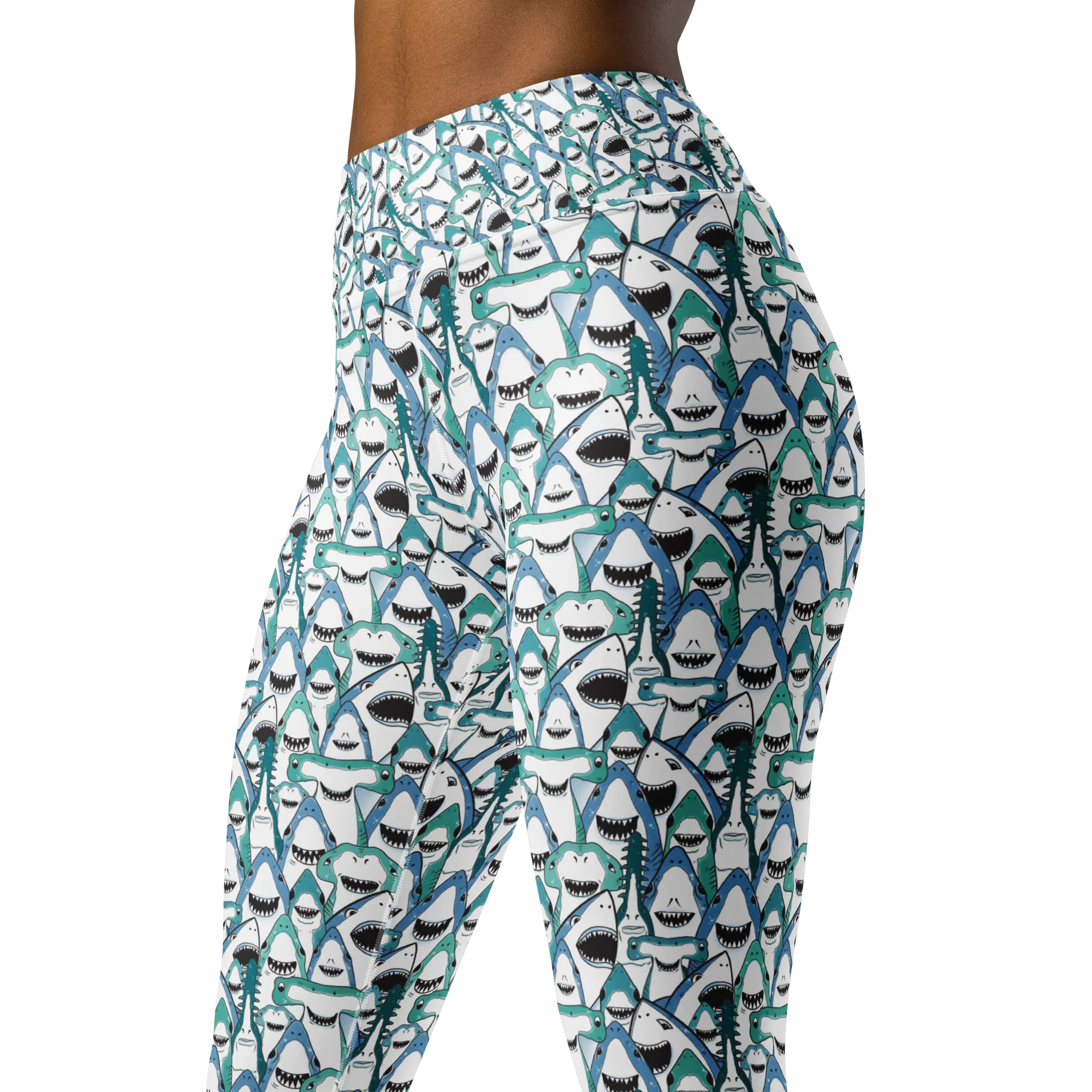 Happiest Sharks Leggings - High Waist