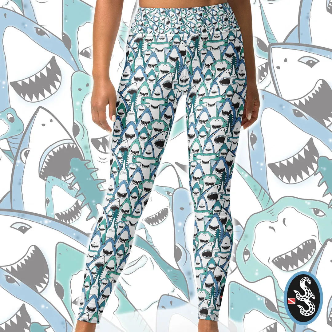 Happiest Sharks Leggings - High Waist