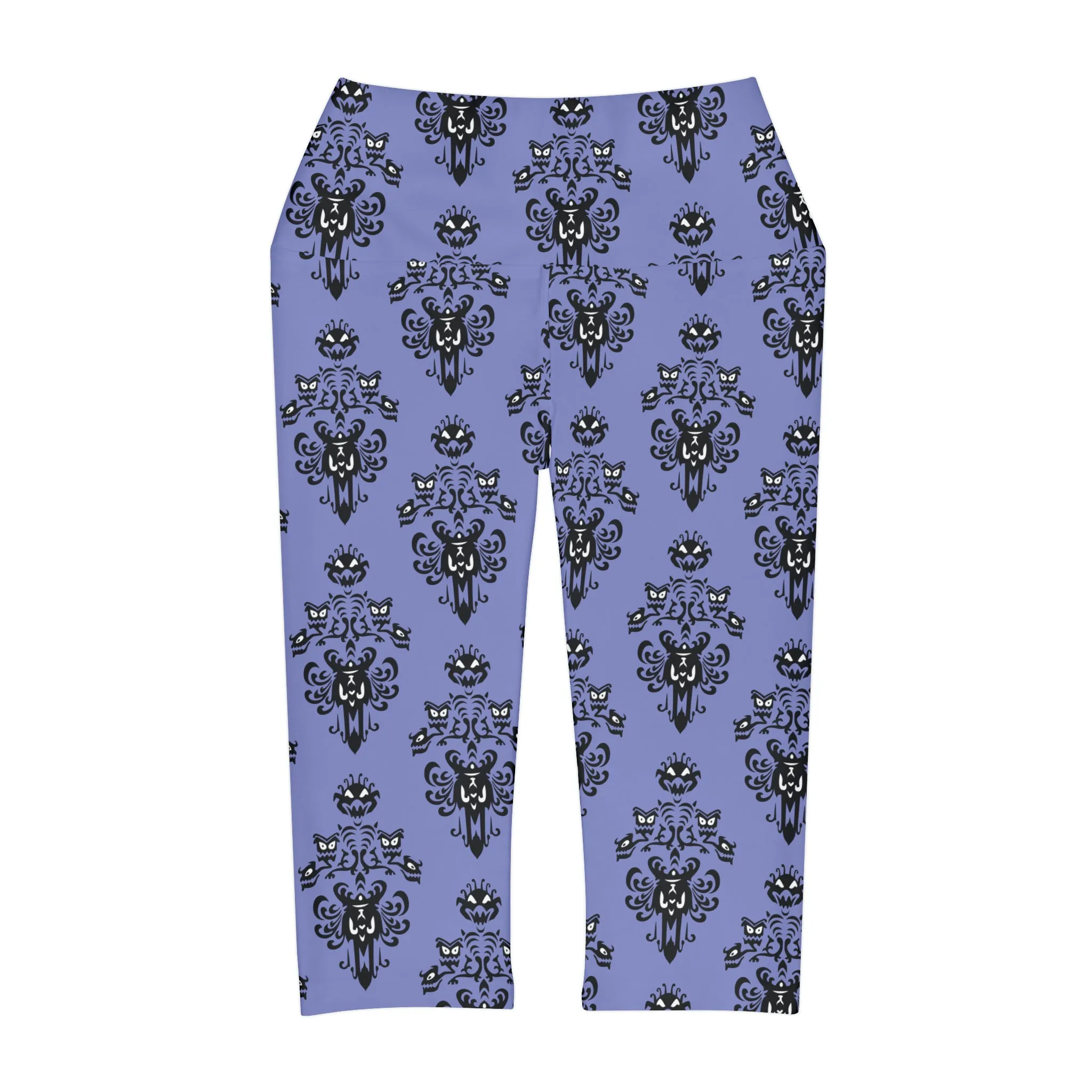 Haunted Mansion Wallpaper Athletic Capri Leggings