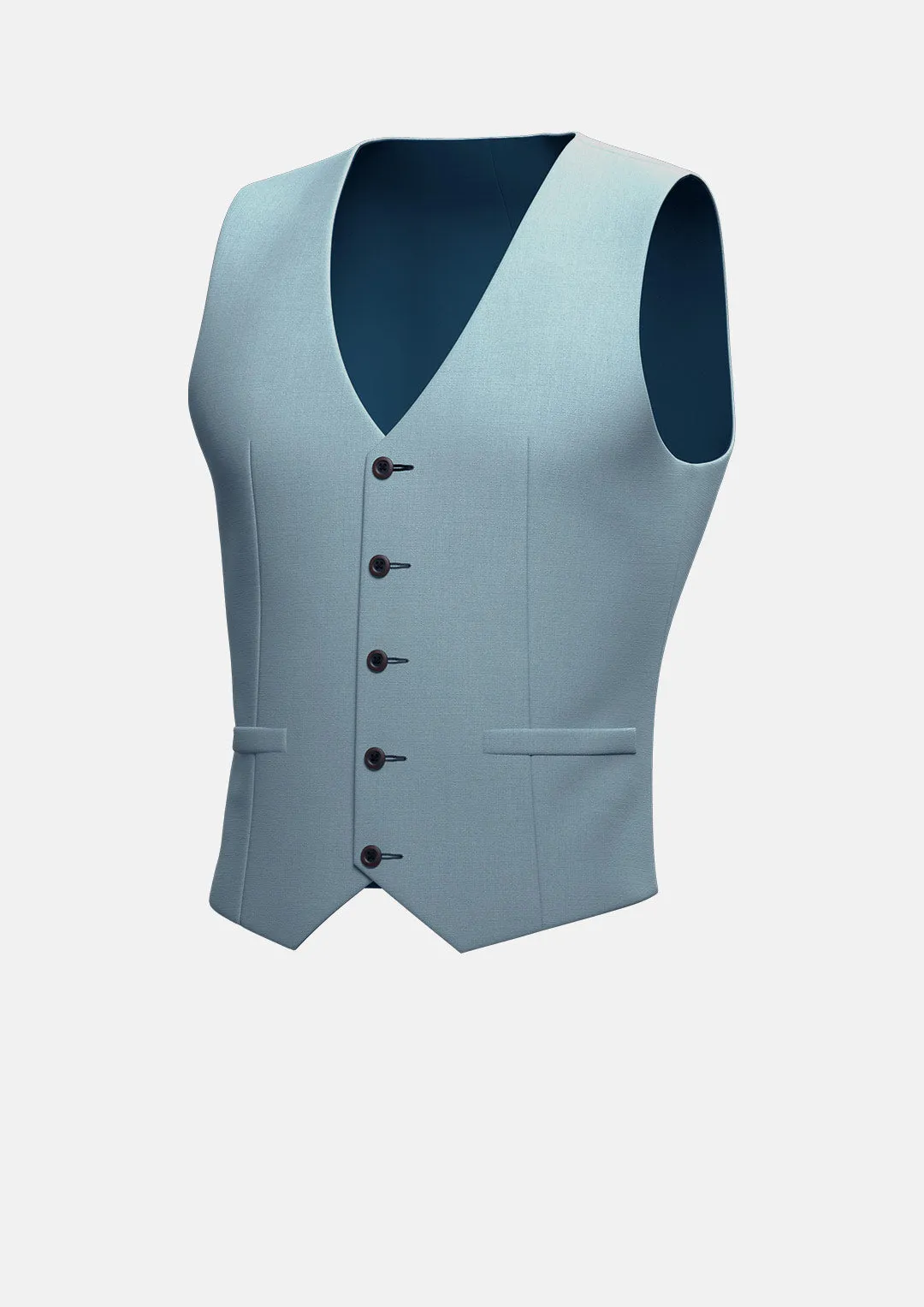 Ice Blue Twill Vest