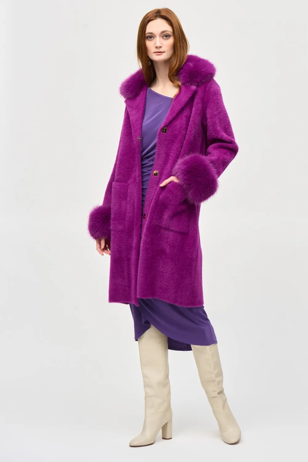 Joseph Ribkoff Sweater Coat 243923-EMP Empress