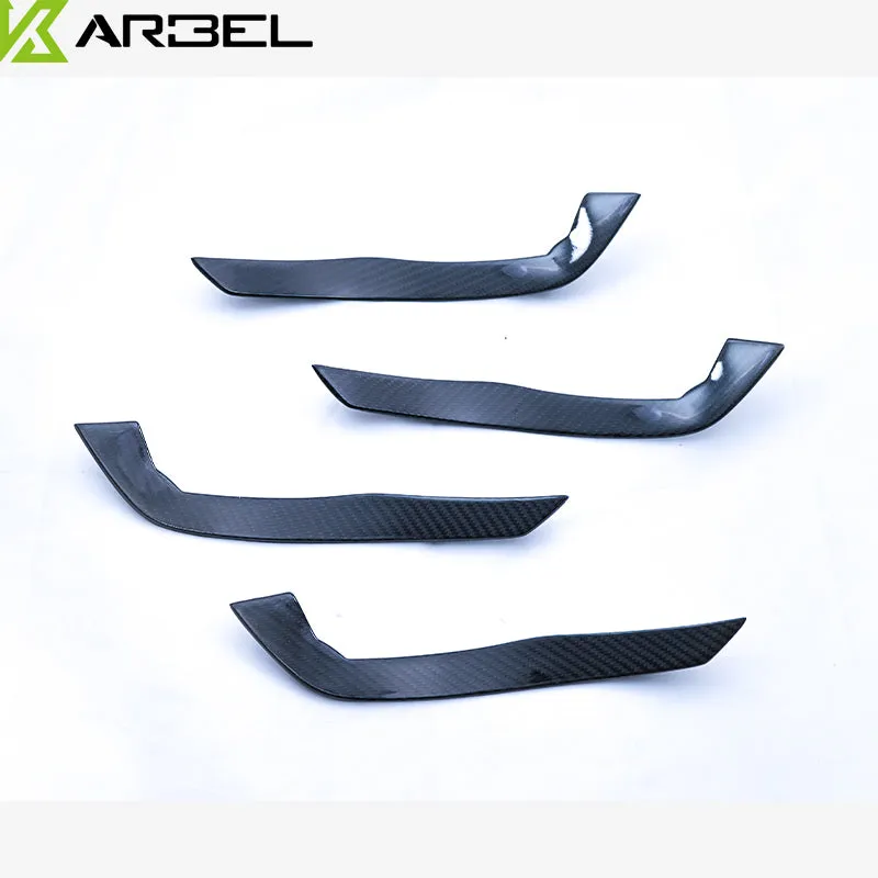 Karbel Carbon Dry Carbon Fiber Front Bumper Canards for Audi RS3 2018-2020