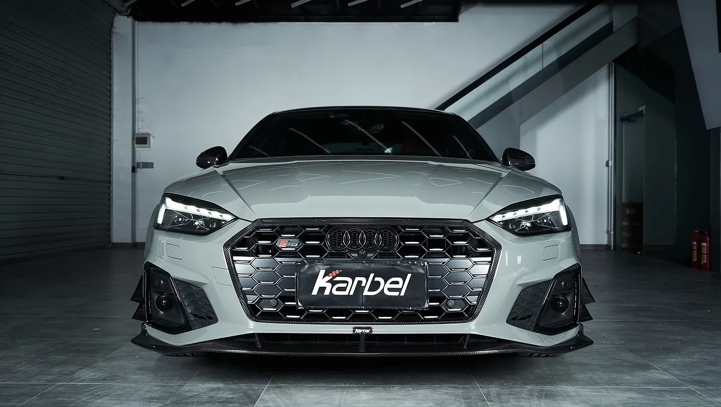 Karbel Carbon Dry Carbon Fiber Front Bumper Canards for Audi S5 & A5 S Line 2020-ON B9.5