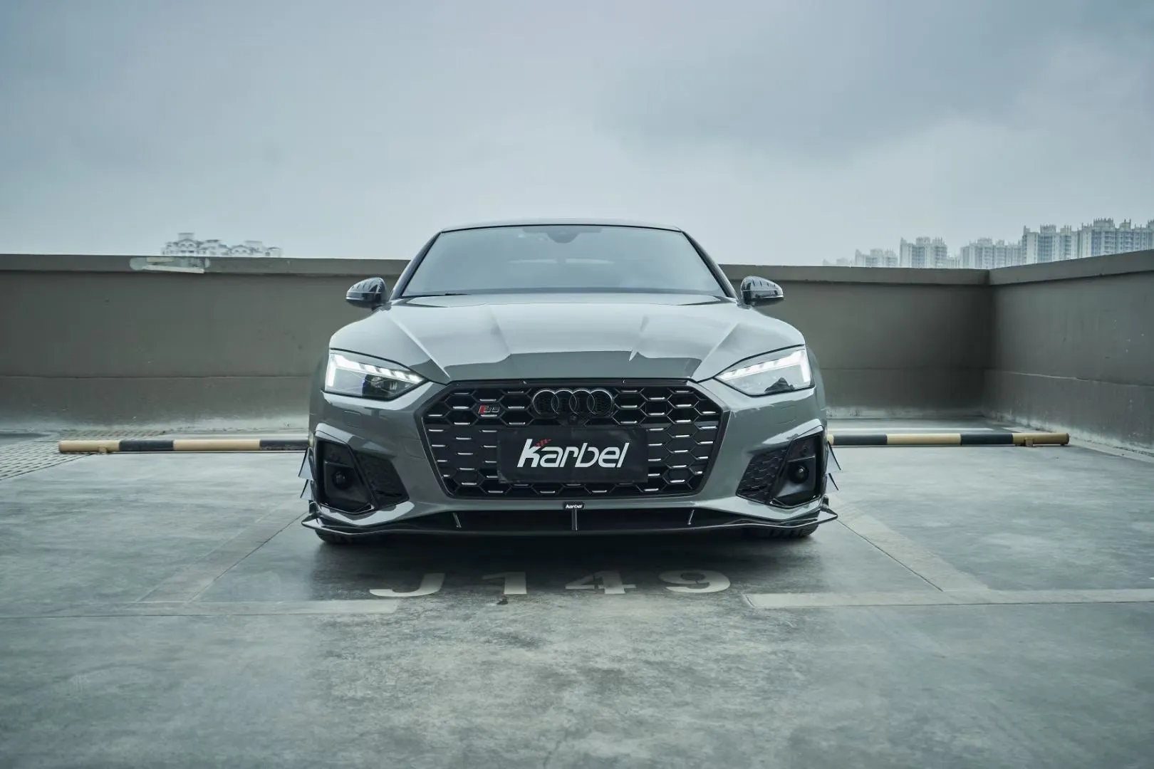 Karbel Carbon Dry Carbon Fiber Front Bumper Canards for Audi S5 & A5 S Line 2020-ON B9.5