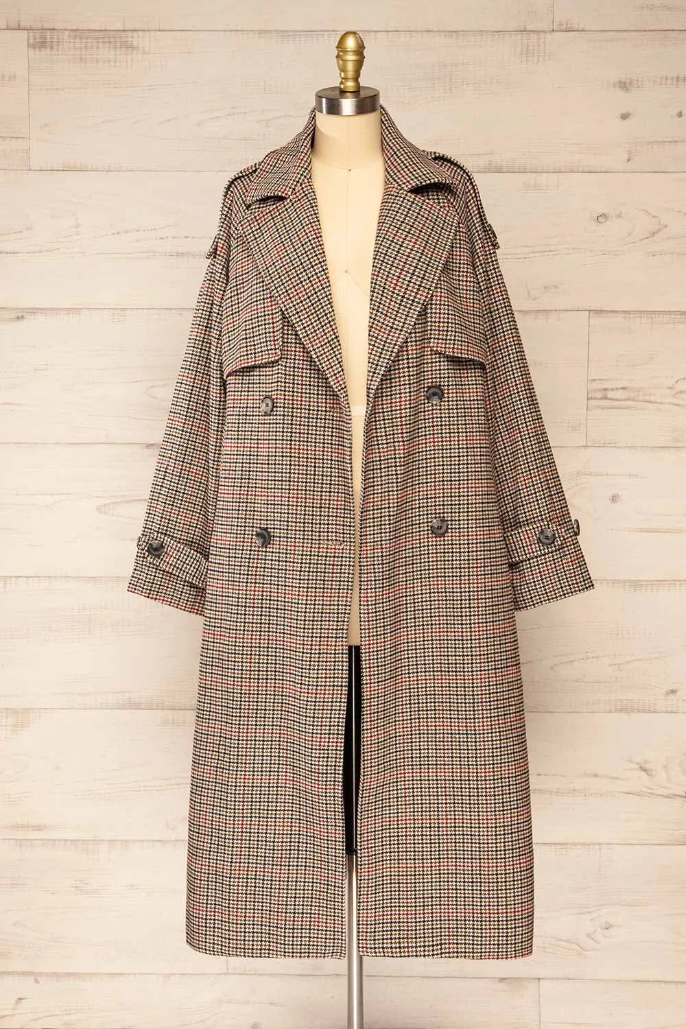 Khujand | Houndstooth Trench Coat